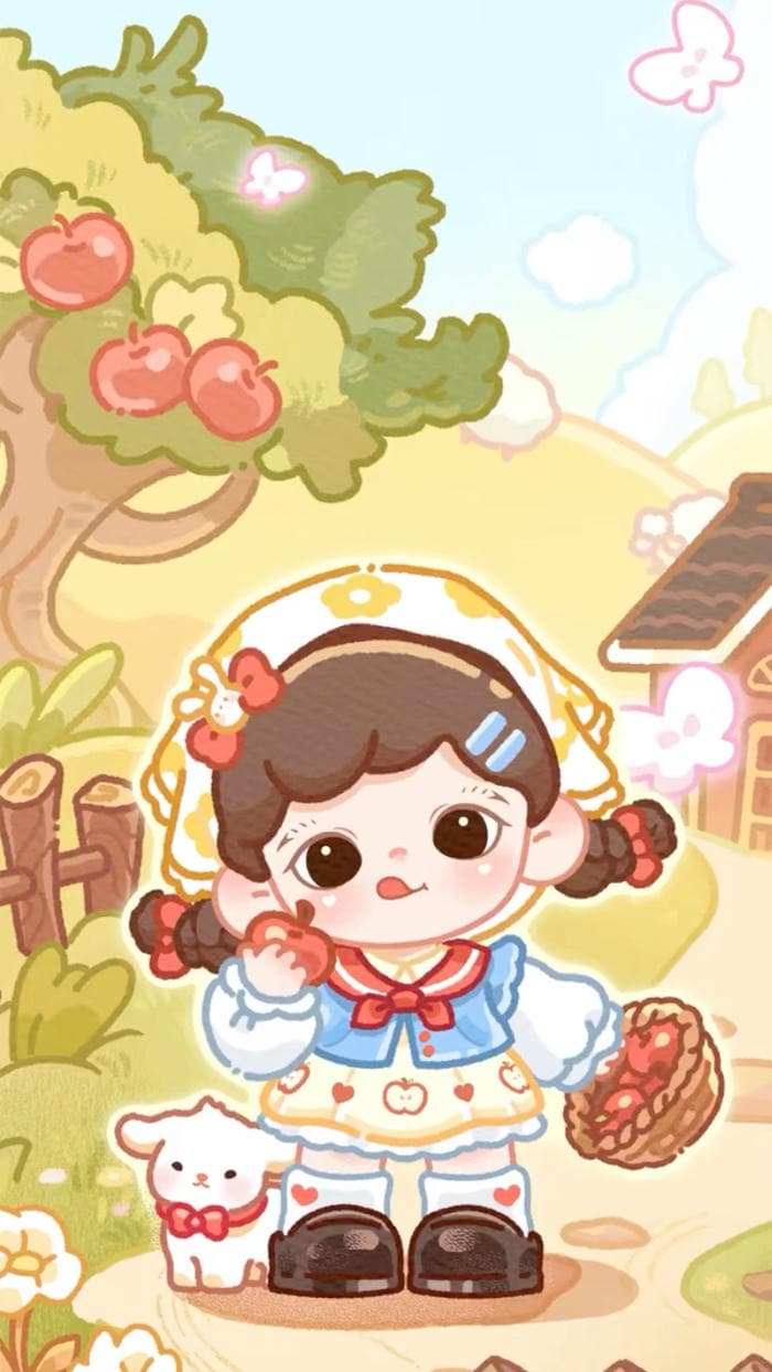 Hình nền chibi cute tranh vẽ anime dễ mến