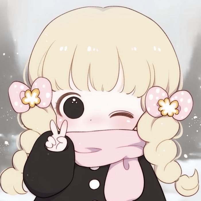 ảnh chibi nữ bện tóc vàng nháy mắt