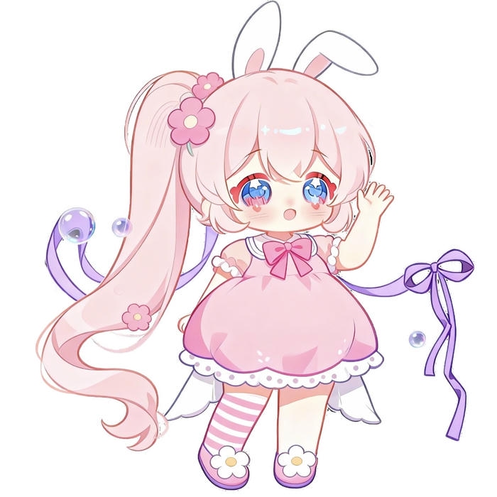 ảnh chibi nữ cute cột tóc đuôi ngựa xinh