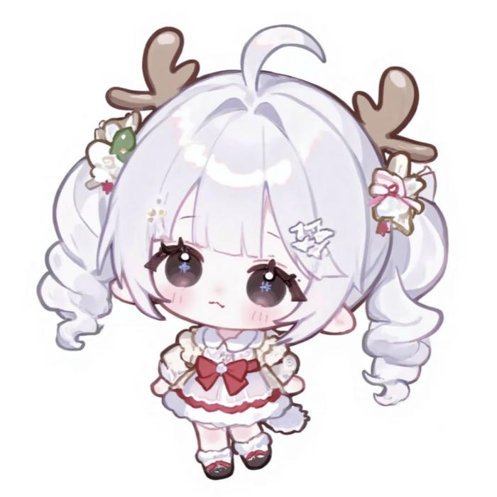 ảnh chibi nữ cute tóc trắng biểu cảm buồn