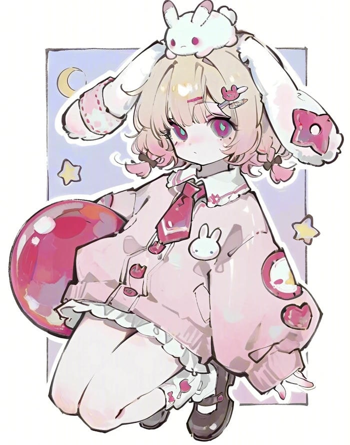 bức ảnh chibi nữ cute hóa thân thành chú thỏ ngọc