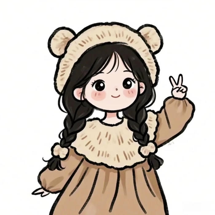 bức hình chibi nữ cute tết tóc 2 bên