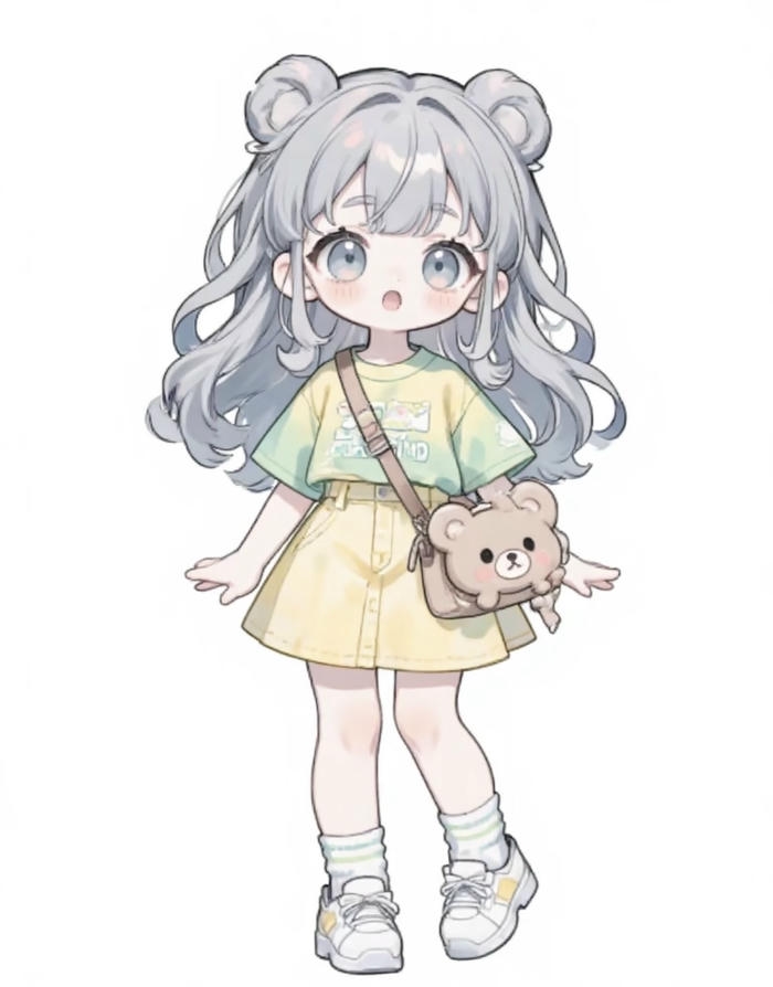 bức hình chibi nữ cute tóc xanh nổi bật