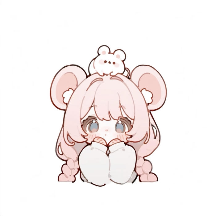 hình ảnh chibi nữ cute có 2 tai chuột