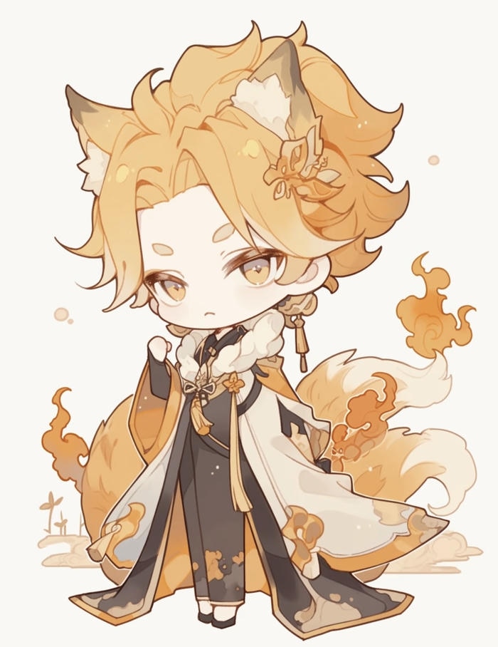 hình ảnh chibi nữ cute đuôi hồ ly cực dễ thương