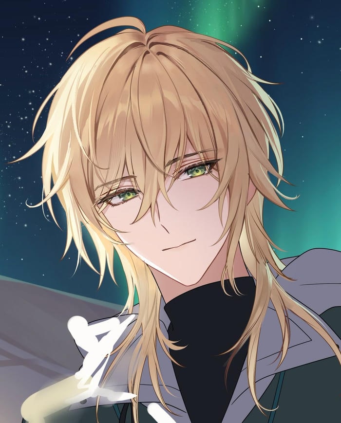 ảnh anime tóc vàng phối màu trang phục nhẹ