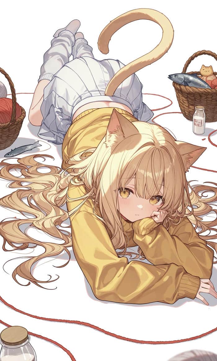 ảnh anime tóc vàng với mái tóc sáng nổi bật