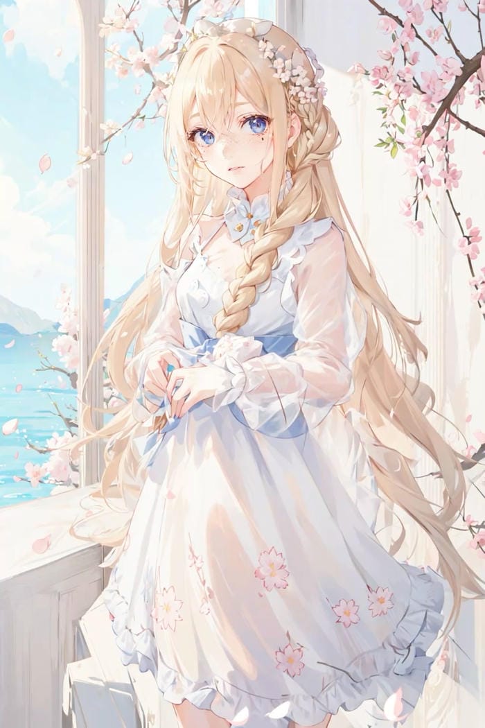 ảnh anime tóc vàng với tóc buông tự nhiên