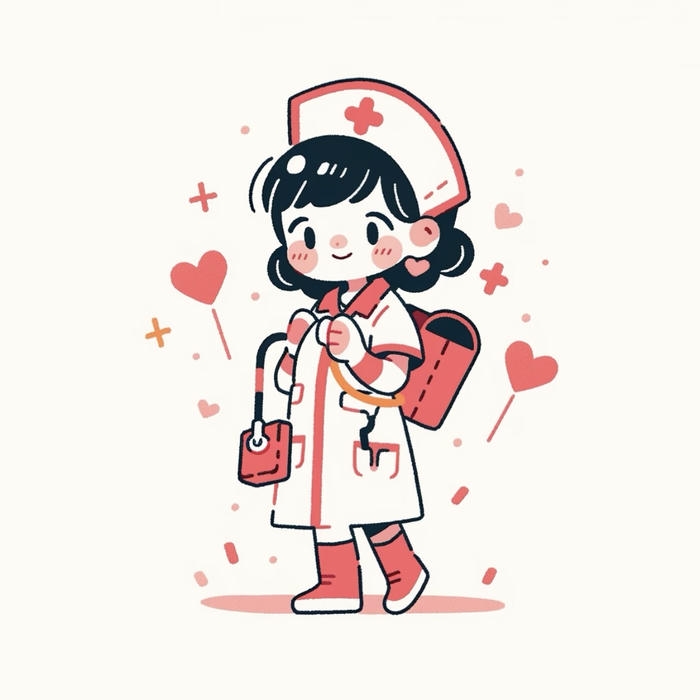 bức ảnh bác sĩ chibi đứng một mình