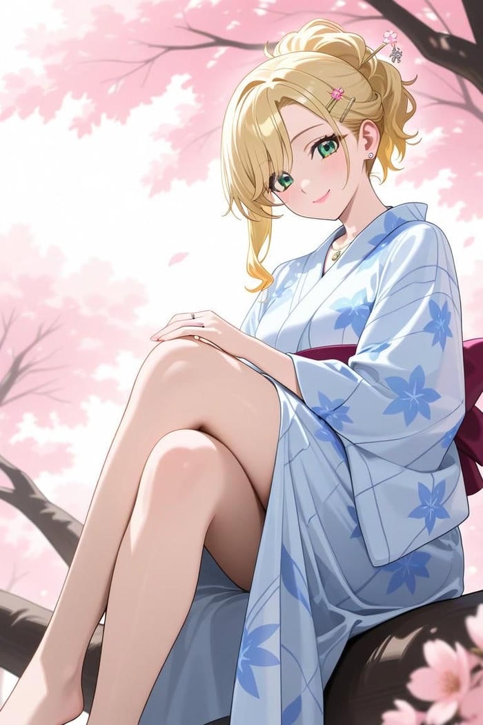 bức hình anime tóc vàng ánh sáng ổn định