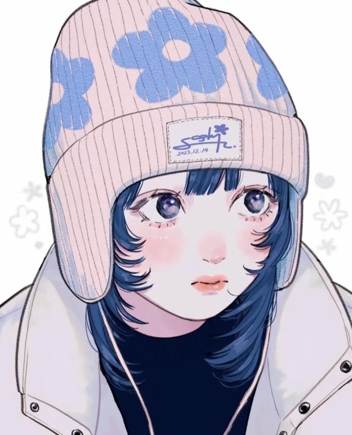 hình ảnh anime nữ tóc ngắn đội mũ che cả đầu