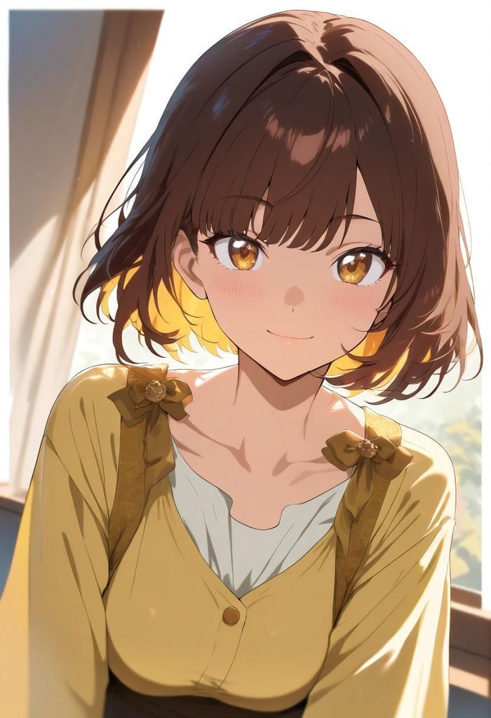 hình anime nữ tóc ngắn nét thơ ngây dễ thương