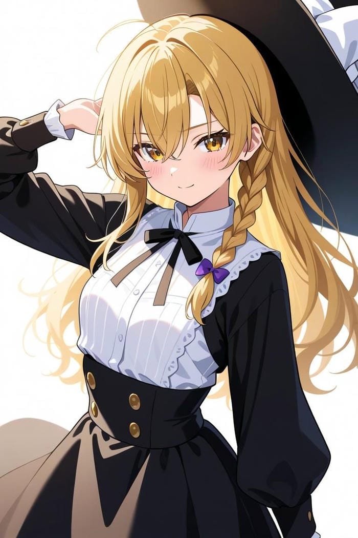 hình anime tóc vàng không gian đơn sắc