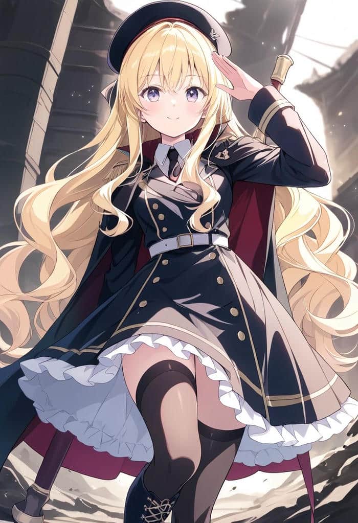 hình anime tóc vàng tập trung diện tóc